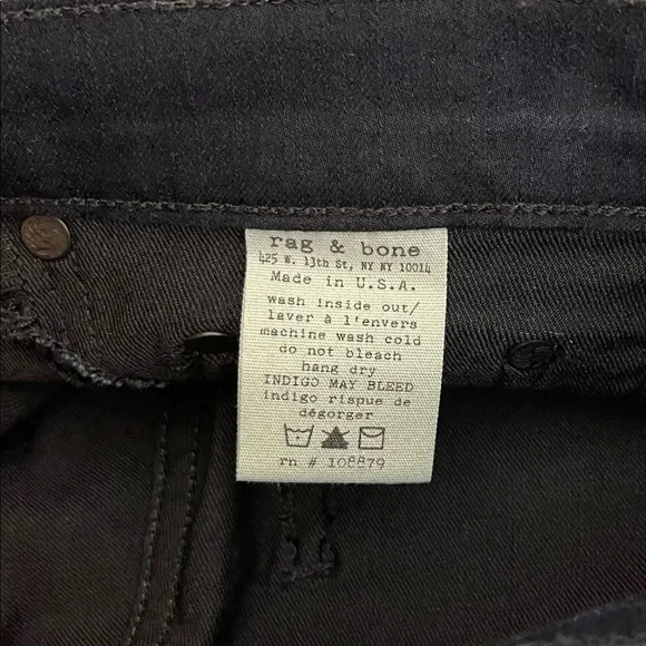 Rag & Bone | Skinny Legging Jeans Pants Denim Dark Blue Midnight EUC - Picture 10 of 10
